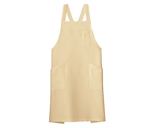 FACE バッククロス胸当てエプロン ベージュ フリー FK7163-1 1枚（ご注文単位1枚）【直送品】