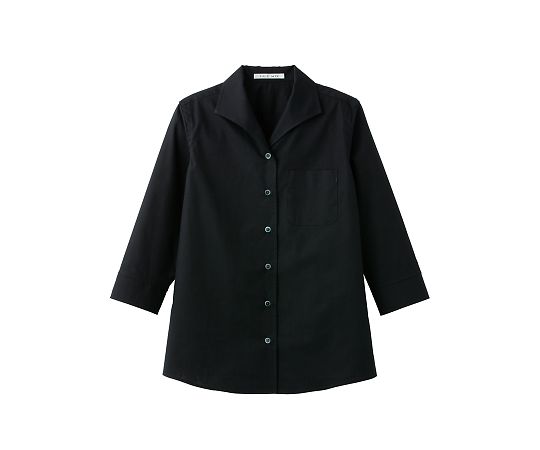 FACE レディスイタリアンカラー七分袖ブラウス ブラック 13G FB4027L-16 13G 1枚(ご注文単位1枚)【直送品】