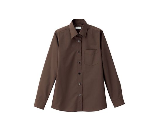 FACE レディスレギュラーカラー長袖ブラウス ブラウン 9G FB4035L-5 9G 1枚（ご注文単位1枚）【直送品】