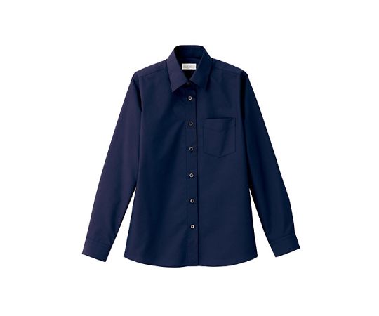 FACE レディスレギュラーカラー長袖ブラウス ネイビー 11G FB4035L-8 11G 1枚（ご注文単位1枚）【直送品】