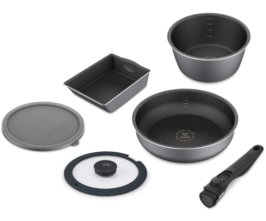 アイリスオーヤマ ダイヤモンドコートパン ディープラス IH6点セット スレートグレー DCI-S6S 1セット(ご注文単位1セット)【直送品】