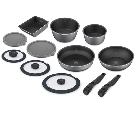 アイリスオーヤマ ダイヤモンドコートパン ディープラス IH12点セット スレートグレー DCI-S12S 1セット(ご注文単位1セット)【直送品】