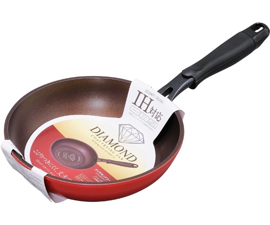 アイリスオーヤマ ダイヤモンドコートフライパン IH用 20cm オレンジ/ブラウン DIS-F20 1個(ご注文単位1個)【直送品】