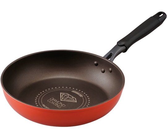 アイリスオーヤマ ダイヤモンドコートフライパン IH用 26cm オレンジ/ブラウン DIS-F26 1個(ご注文単位1個)【直送品】