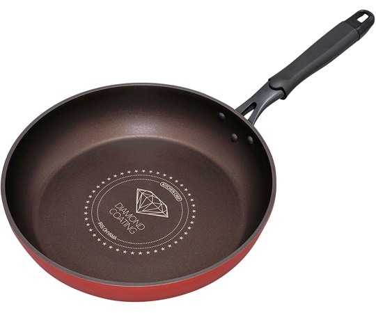 アイリスオーヤマ ダイヤモンドコートフライパン IH用 28cm オレンジ/ブラウン DIS-F28 1個(ご注文単位1個)【直送品】