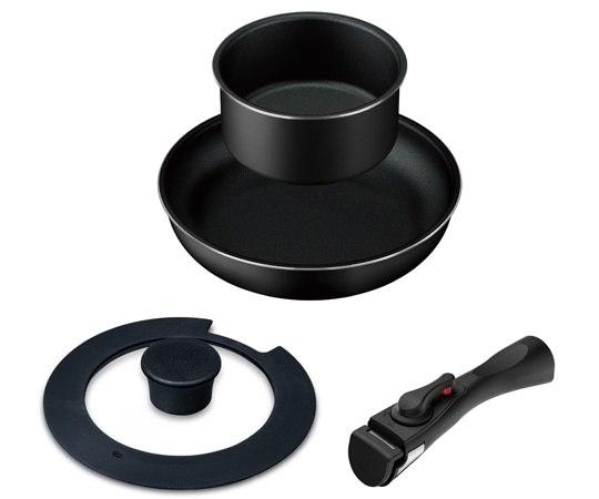 アイリスオーヤマ 取っ手が外せるフライパン・なべ 4点セット ブラック TF-SE4 1セット(ご注文単位1セット)【直送品】