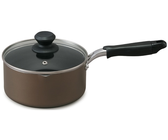 アイリスオーヤマ ダイヤモンドコート 片手なべ 18cm ブラウン DIS-P18 1個（ご注文単位1個）【直送品】