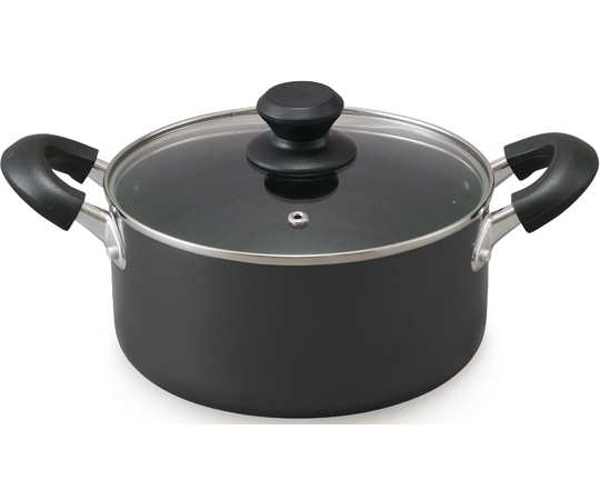 アイリスオーヤマ ダイヤモンドコート 両手なべ 20cm ブラック DIS-P20 1個（ご注文単位1個）【直送品】