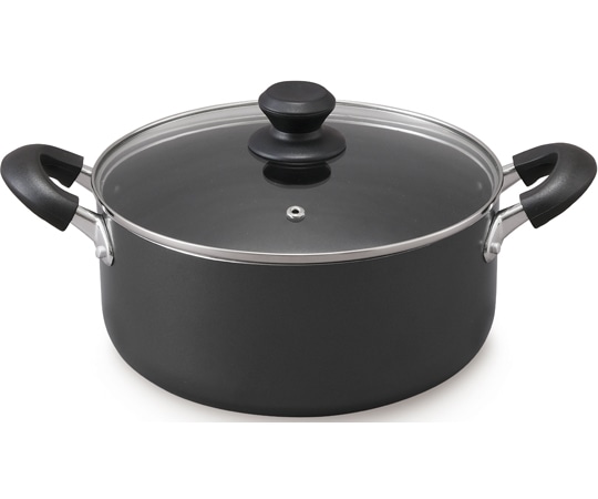 アイリスオーヤマ ダイヤモンドコート 両手なべ 24cm ブラック DIS-P24 1個（ご注文単位1個）【直送品】