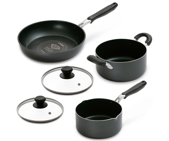 アイリスオーヤマ ダイヤモンドコートフライパン・なべ 5点セット ブラック DCI-FP5S 1セット（ご注文単位1セット）【直送品】