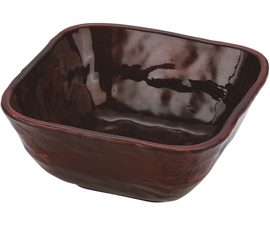 福井クラフト 角小鉢 溜塗 φ100mm 50021892 1個（ご注文単位1個）【直送品】