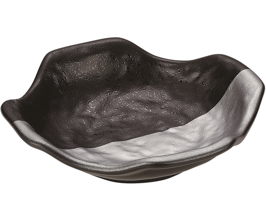 福井クラフト 隅切角鉢 黒銀塗分け φ130mm 50021985 1個（ご注文単位1個）【直送品】