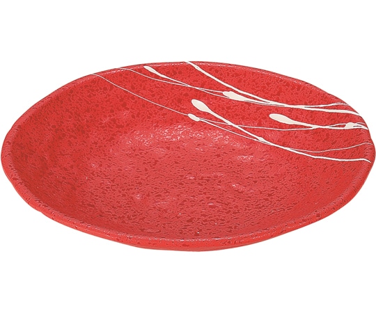 福井クラフト 丸皿 朱タタキ乱糸塗 φ130mm 50022015 1個（ご注文単位1個）【直送品】