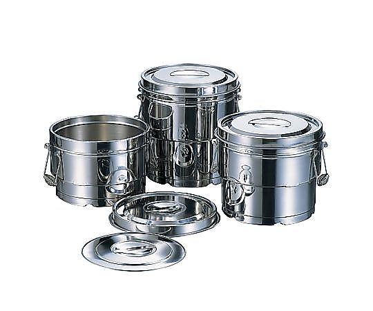 赤川器物製作所 AG 18-8 目盛付二重食缶 クリップ付 10L 14010C(10L) 1個（ご注文単位1個）【直送品】