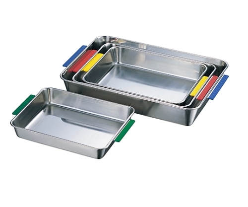 赤川器物製作所 カラー取手付角バット 10枚取 黄 (1枚入り)  1個（ご注文単位1個）【直送品】