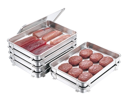 IKD（イケダ） 抗菌ステン積み重ねバット 8枚取 (1枚入り) 10185008 1個（ご注文単位1個）【直送品】