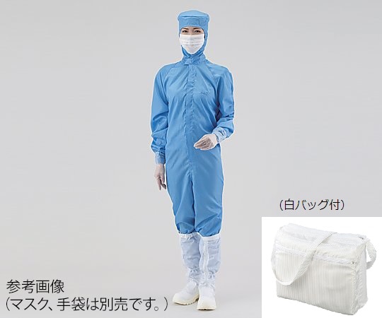 アズワン クリーンスーツ(オールインワン) M 青 シューズ24.5cm 12110SB 1枚 (ご注文単位1枚)【直送品】