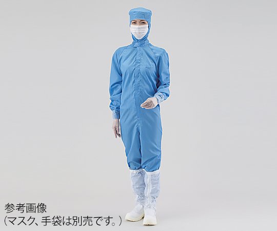 アズワン クリーンスーツ(オールインワン) 4L 青 シューズ29cm 12110SB 1枚 (ご注文単位1枚)【直送品】