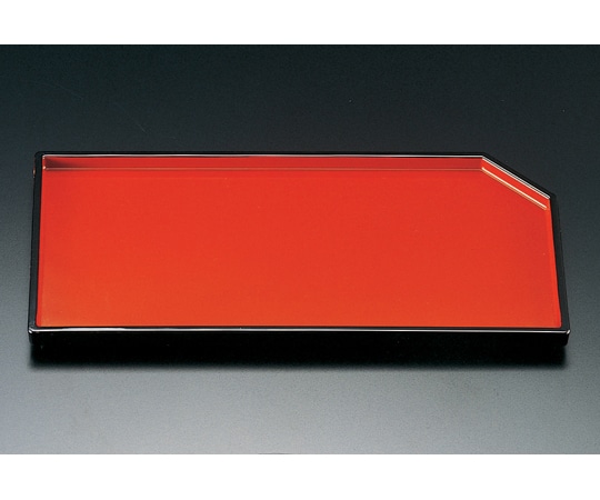 福井クラフト ABS隅切長手皿 朱天黒 22000680 1個（ご注文単位1個）【直送品】