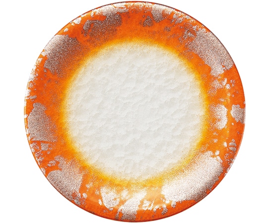 福井クラフト A150寿司皿 アクア オレンジ銀雲 50261850 1個（ご注文単位1個）【直送品】