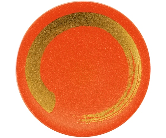 福井クラフト A150寿司皿 オレンジ金 パール一筆 13000089 1個（ご注文単位1個）【直送品】