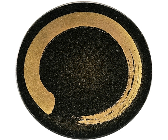 福井クラフト A150寿司皿 ブラック金 パール一筆 13000090 1個（ご注文単位1個）【直送品】