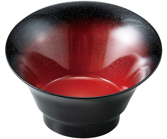 福井クラフト 耐熱ハス切り小鉢 黒朱ぼかし/外黒 50001235 1個（ご注文単位1個）【直送品】