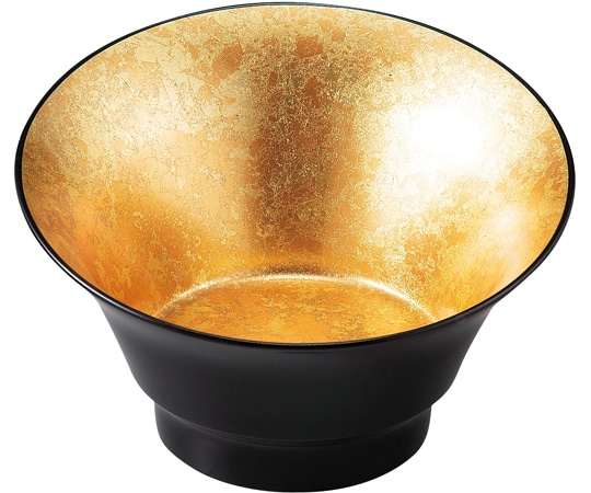 福井クラフト 耐熱ハス切り小鉢 二色金箔/外黒 50001260 1個（ご注文単位1個）【直送品】