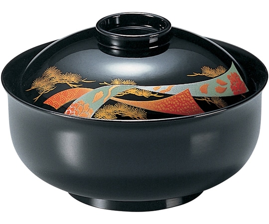 福井クラフト TA5寸 ゆり型煮物椀 黒短冊松 32601900 1個（ご注文単位1個）【直送品】