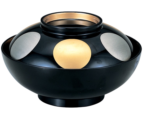 福井クラフト 4.5寸 仙才煮物椀 黒/日月高台内金 内黒 12017270 1個（ご注文単位1個）【直送品】