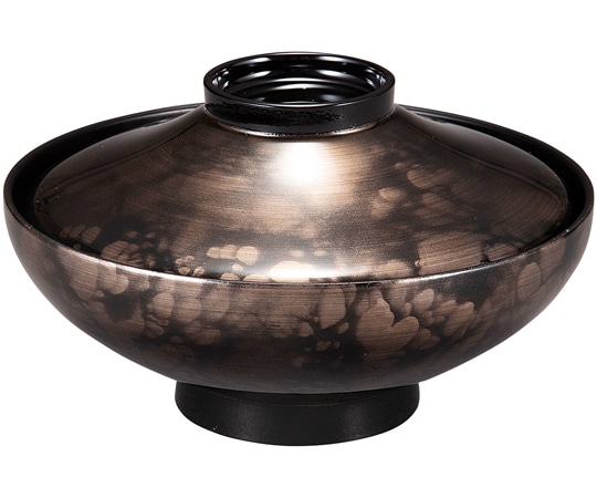 福井クラフト 平富士煮物椀 グレー刷毛八雲 内黒 30045055 1個（ご注文単位1個）【直送品】