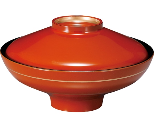 福井クラフト 5寸 富士型煮物椀 朱高台内金 内黒 31006920 1個（ご注文単位1個）【直送品】