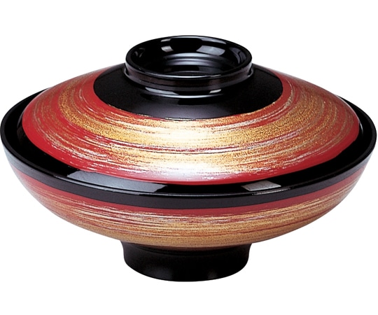 福井クラフト 5寸 富士型煮物椀 塗分朱銀刷毛目 12025400 1個（ご注文単位1個）【直送品】