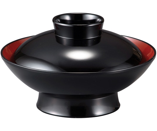 福井クラフト 耐熱5.5寸 御殿型煮物椀 黒無地 内朱 30048340 1個（ご注文単位1個）【直送品】