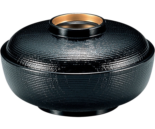 福井クラフト TA5.5寸 千筋木目椀 黒高台内金 32602010 1個（ご注文単位1個）【直送品】