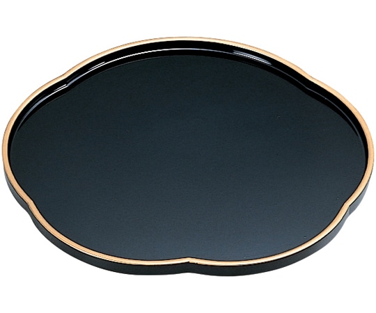 福井クラフト 8寸 梅型盆 黒天金 15233570 1個（ご注文単位1個）【直送品】