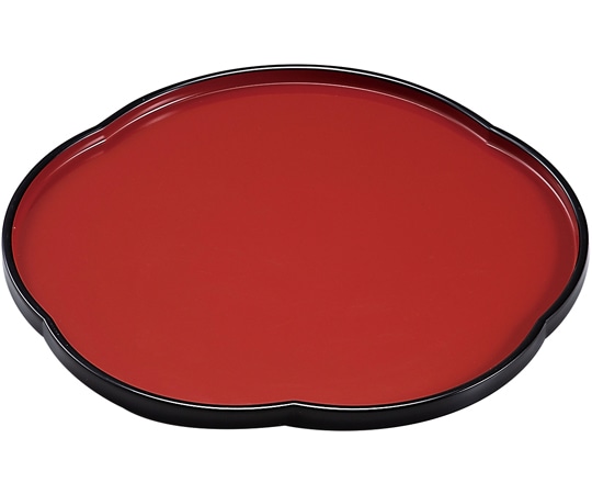 福井クラフト 8寸 梅型盆 朱天黒 50302130 1個（ご注文単位1個）【直送品】