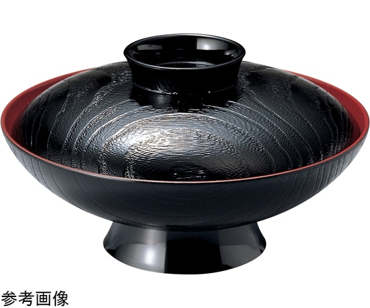 福井クラフト 6寸 桐杢煮物椀 黒内朱 33100620 1個（ご注文単位1個）【直送品】
