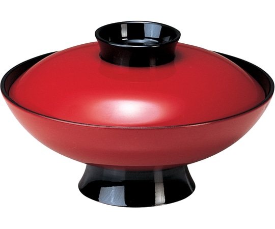 福井クラフト 耐熱5.5寸 小槌椀(蓋親)朱ツバ黒 内黒 12025530 1個（ご注文単位1個）【直送品】