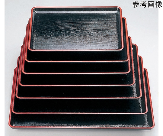 福井クラフト 耐熱A)尺5 ケヤキ会席盆 黒天朱SL 50306050 1個（ご注文単位1個）【直送品】