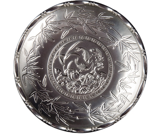 福井クラフト メタルコースター 丸 笹 シルバー 80602890 1個（ご注文単位1個）【直送品】