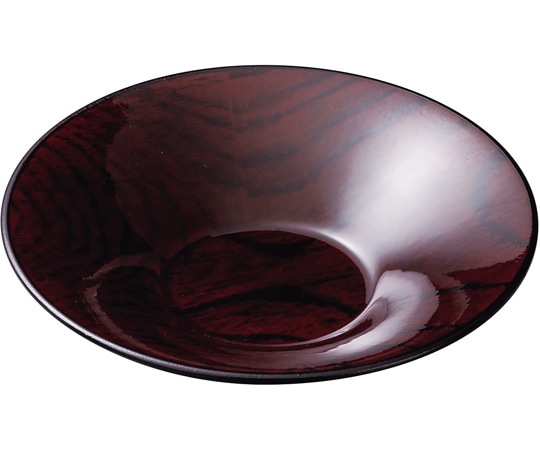 福井クラフト ユ)4寸 朝顔茶托 ケヤキ木目 81015380 1個（ご注文単位1個）【直送品】