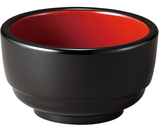 福井クラフト 6寸 がんこ深鉢 溜 黒内朱 30048760 1個（ご注文単位1個）【直送品】