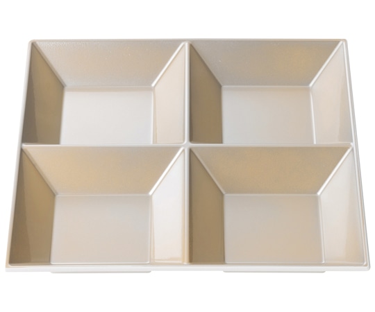 福井クラフト 22cm スクエアプレート 四ッ仕切黄金銀彩(裏白) 17412210 1個（ご注文単位1個）【直送品】