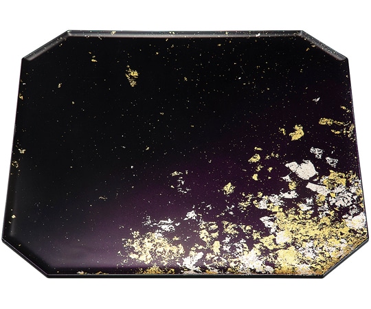 福井クラフト 30cm 隅切スクェアプレート 箔舞踊/裏消黒 51361220 1個（ご注文単位1個）【直送品】