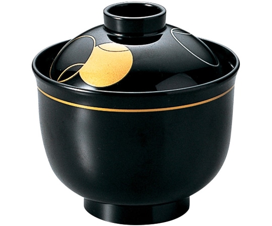 福井クラフト 耐熱3寸 ゆり型小吸物椀 黒/ツボツボ 内黒 12023700 1個（ご注文単位1個）【直送品】