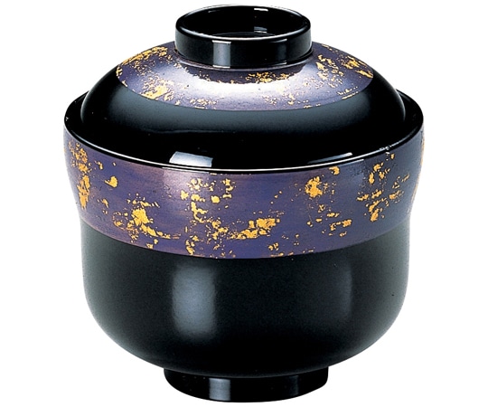 福井クラフト 耐熱佑ひさご小吸椀 紫金箔帯 内黒 12033810 1個（ご注文単位1個）【直送品】