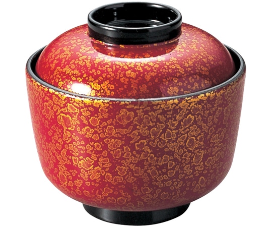 福井クラフト 耐熱忍小吸椀 朱津軽 内黒 12023720 1個（ご注文単位1個）【直送品】