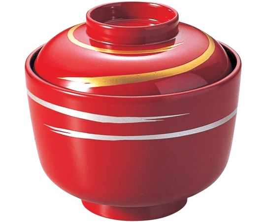 福井クラフト 耐熱忍小吸椀 朱/一筆 内黒 12023750 1個（ご注文単位1個）【直送品】