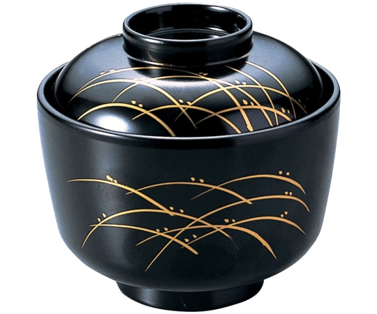 福井クラフト 耐熱忍小吸椀 黒/つゆ草 内黒 12023760 1個（ご注文単位1個）【直送品】